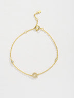 Elegante zirconium en sterling zilveren armband met gouden accenten