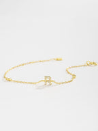 Elegante zirconium en sterling zilveren armband met gouden accenten