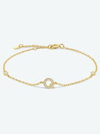 Elegante zirconium en sterling zilveren armband met gouden accenten