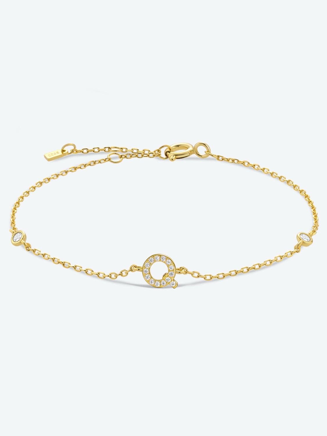 Elegante zirconium en sterling zilveren armband met gouden accenten