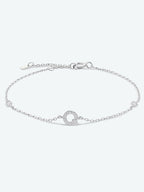 Elegante zirconium en sterling zilveren armband met gouden accenten