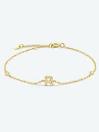 Elegante zirconium en sterling zilveren armband met gouden accenten