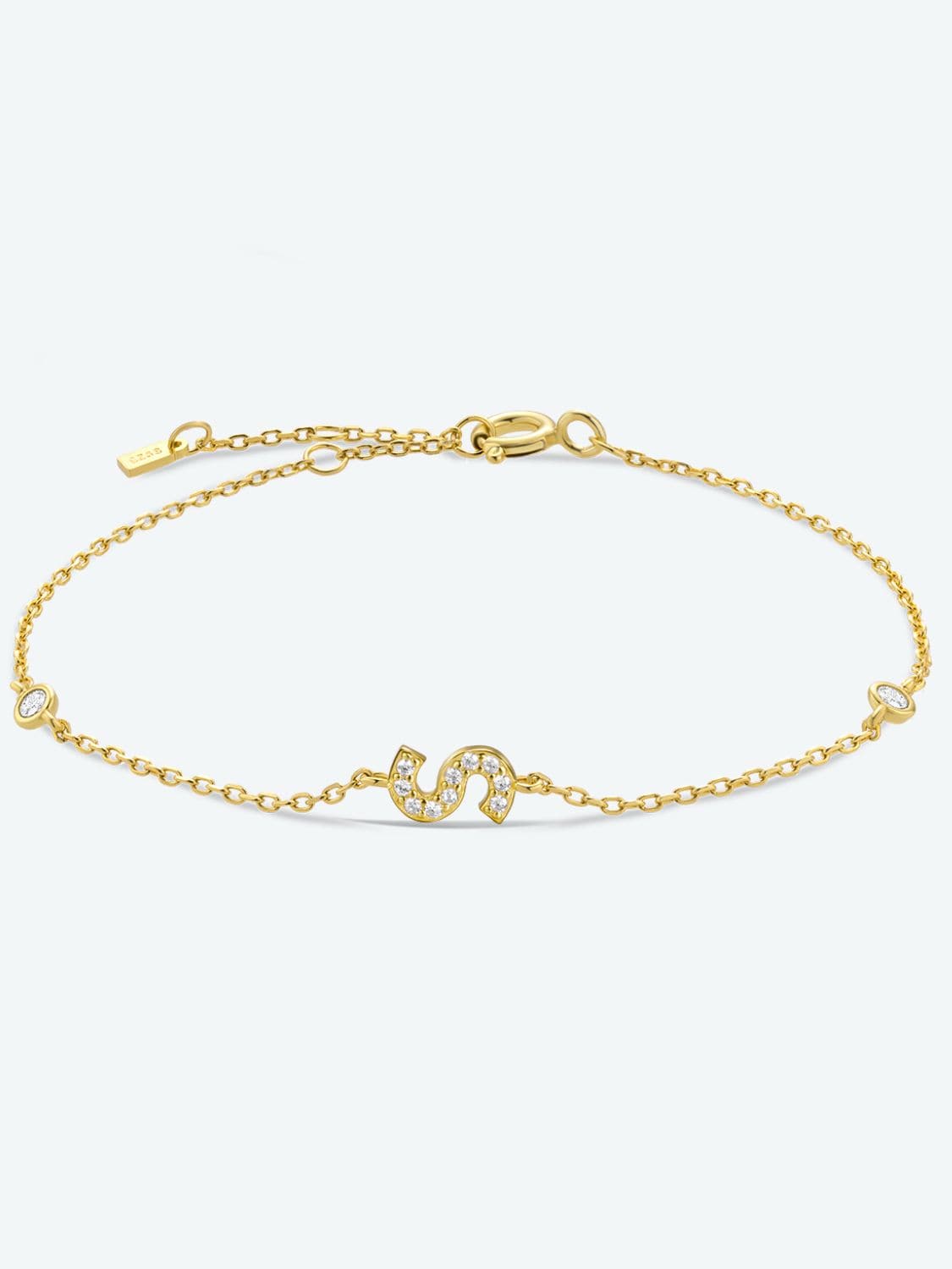 Elegante zirconium en sterling zilveren armband met gouden accenten