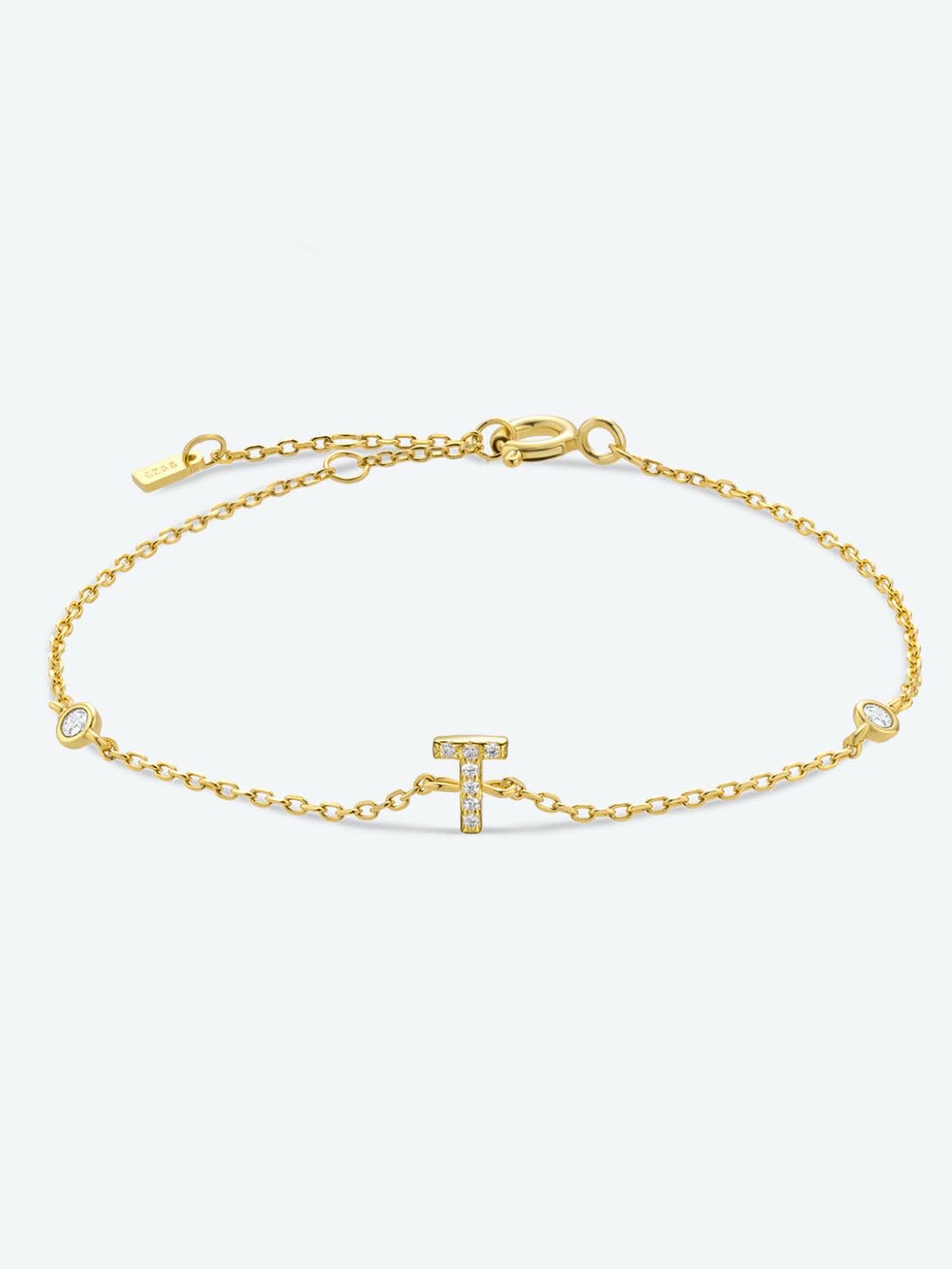 Elegante zirconium en sterling zilveren armband met gouden accenten