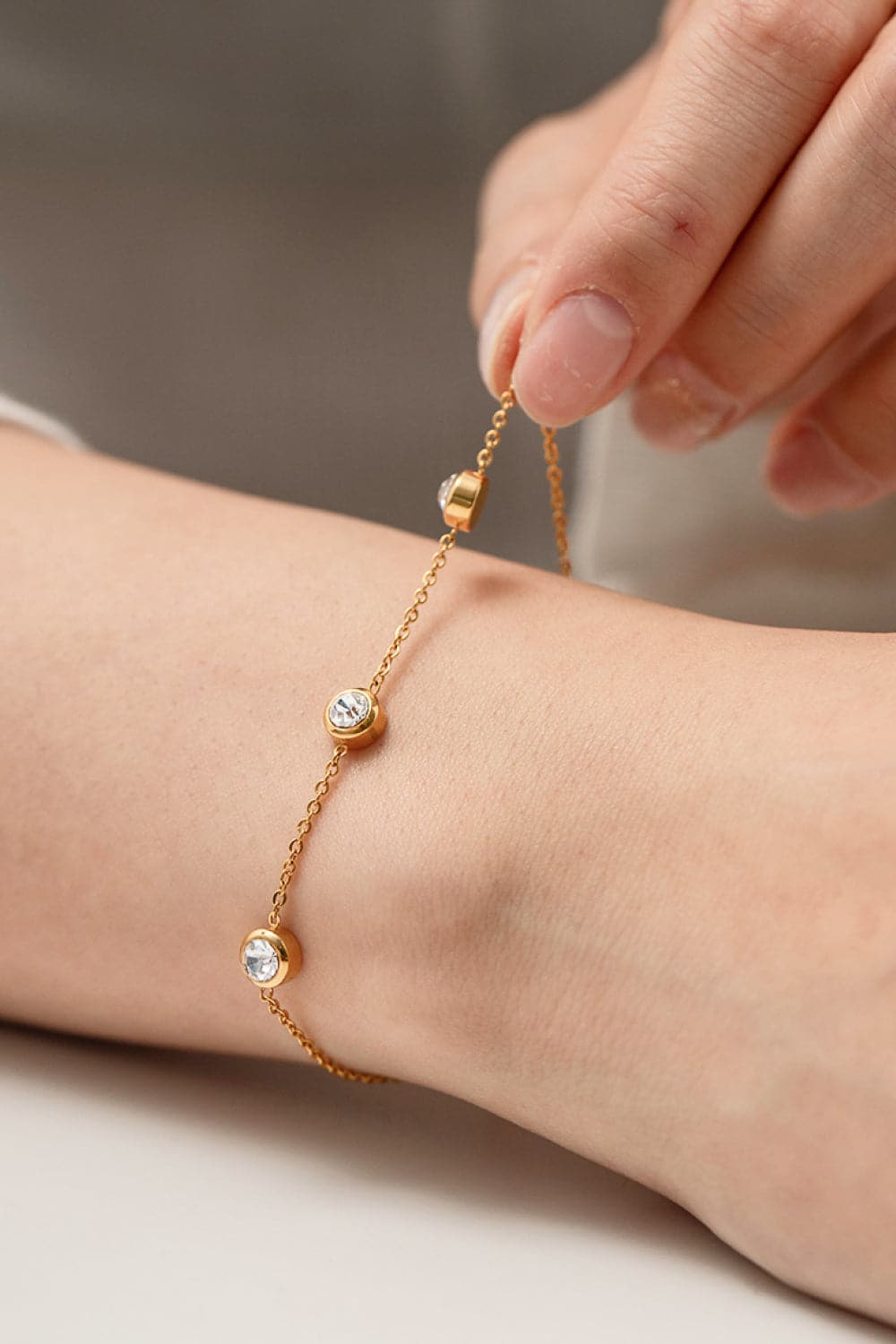Elegante zircon inleg roestvrijstalen armband