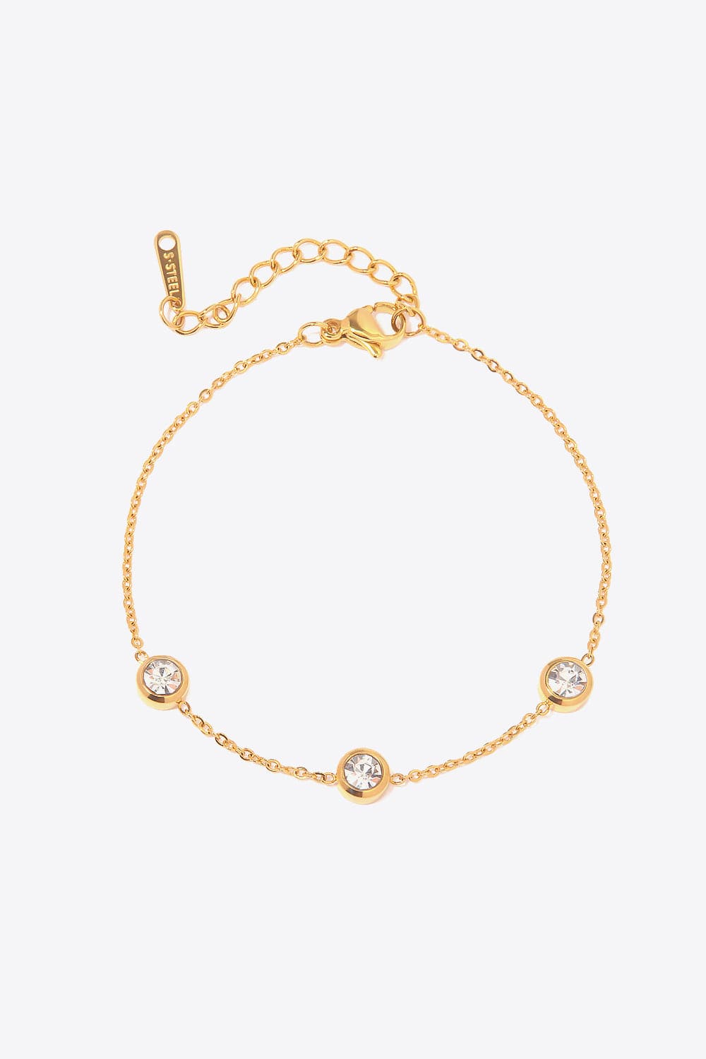 Elegante zircon inleg roestvrijstalen armband