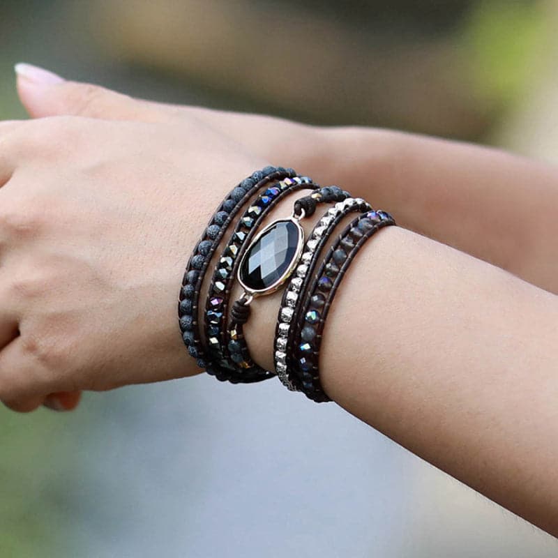 Natuurlijke Agaat en Kristallen Kralen Armband