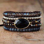 Natuurlijke Agaat en Kristallen Kralen Armband