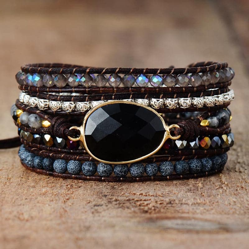 Natuurlijke Agaat en Kristallen Kralen Armband