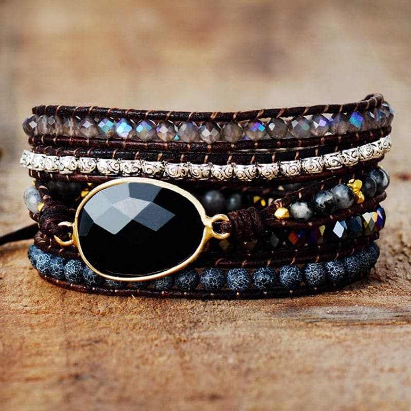 Natuurlijke Agaat en Kristallen Kralen Armband