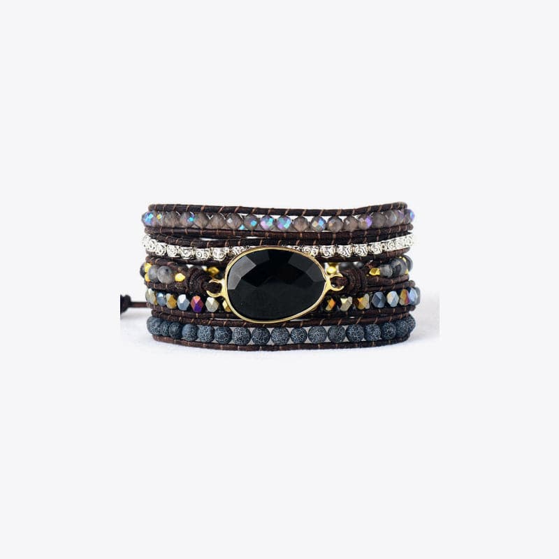 Natuurlijke Agaat en Kristallen Kralen Armband