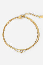 Sprankelende elegantie dubbele-laags rhinestone armband