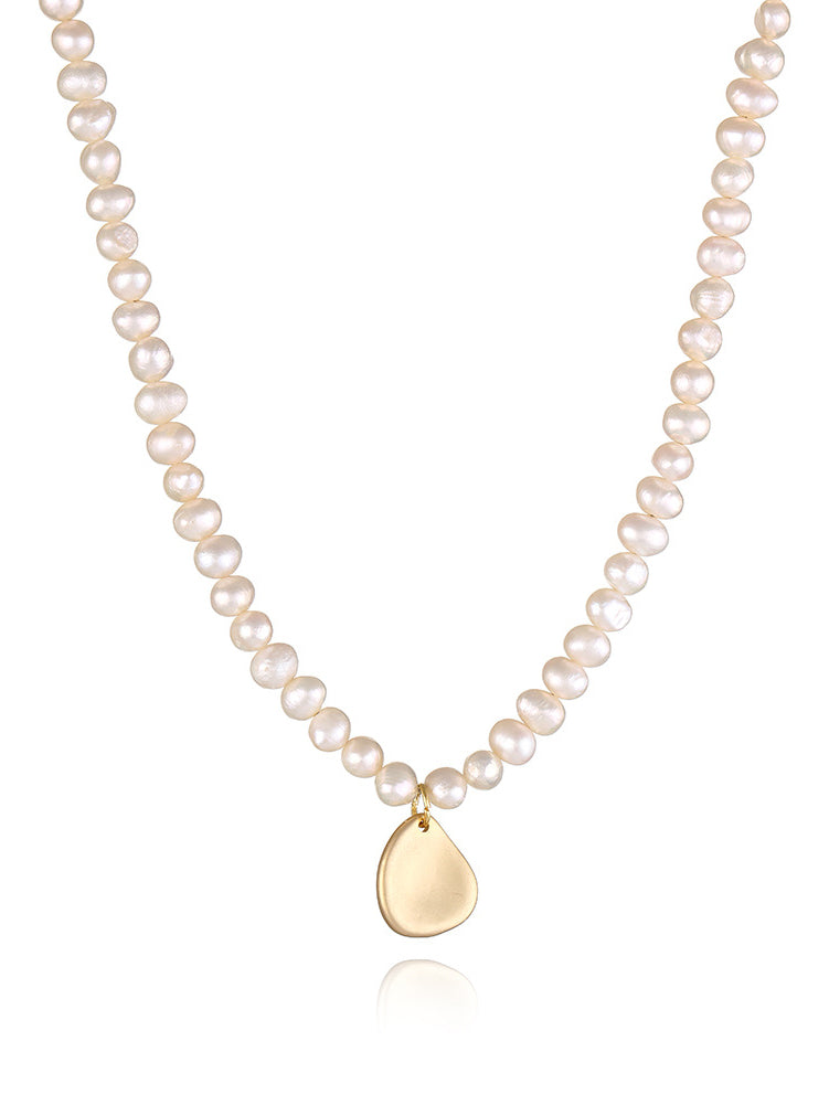 Stellar Luminary Oversized Pearl Star Necklace