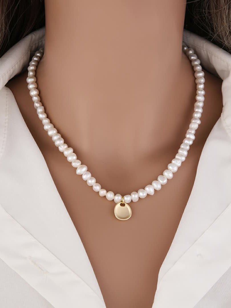 Stellar Luminary Oversized Pearl Star Necklace