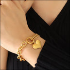 Stijlvolle half chunky titanium stalen armband