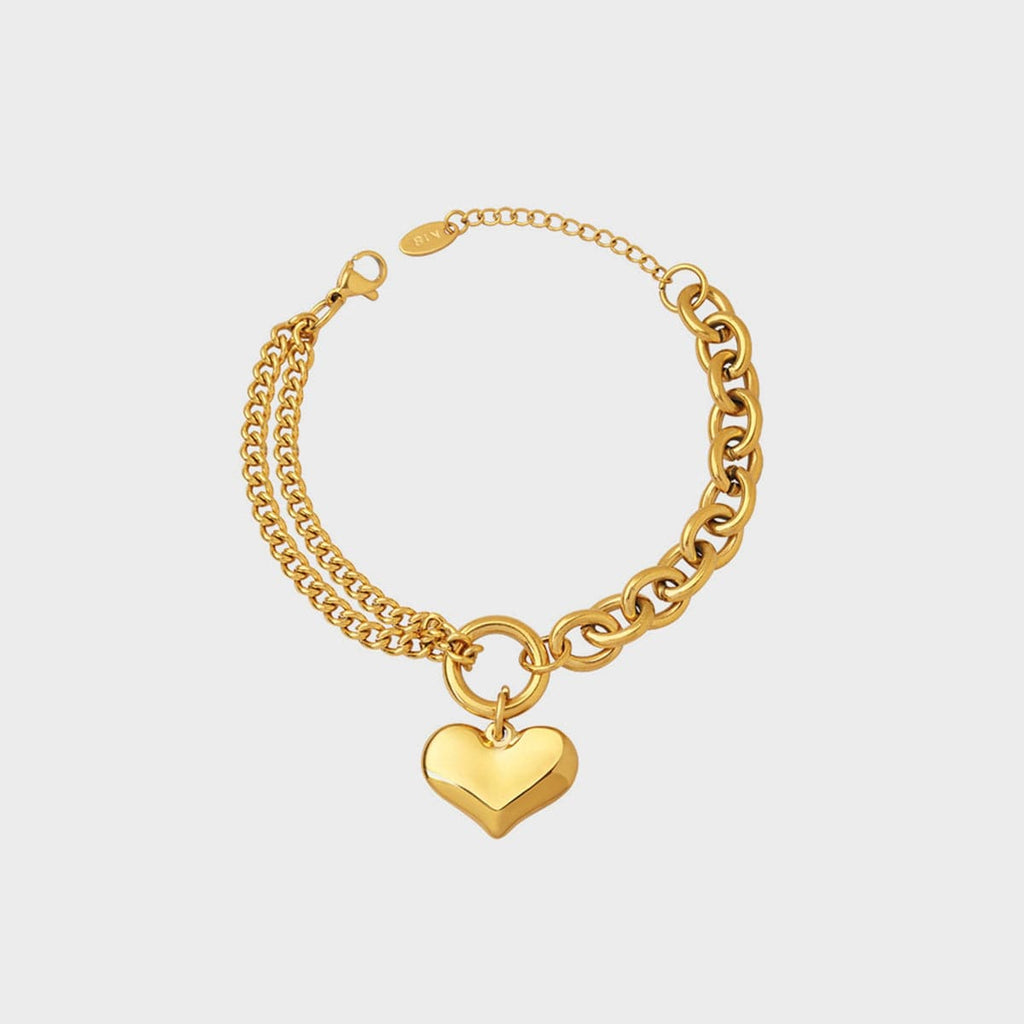Stijlvolle half chunky titanium stalen armband