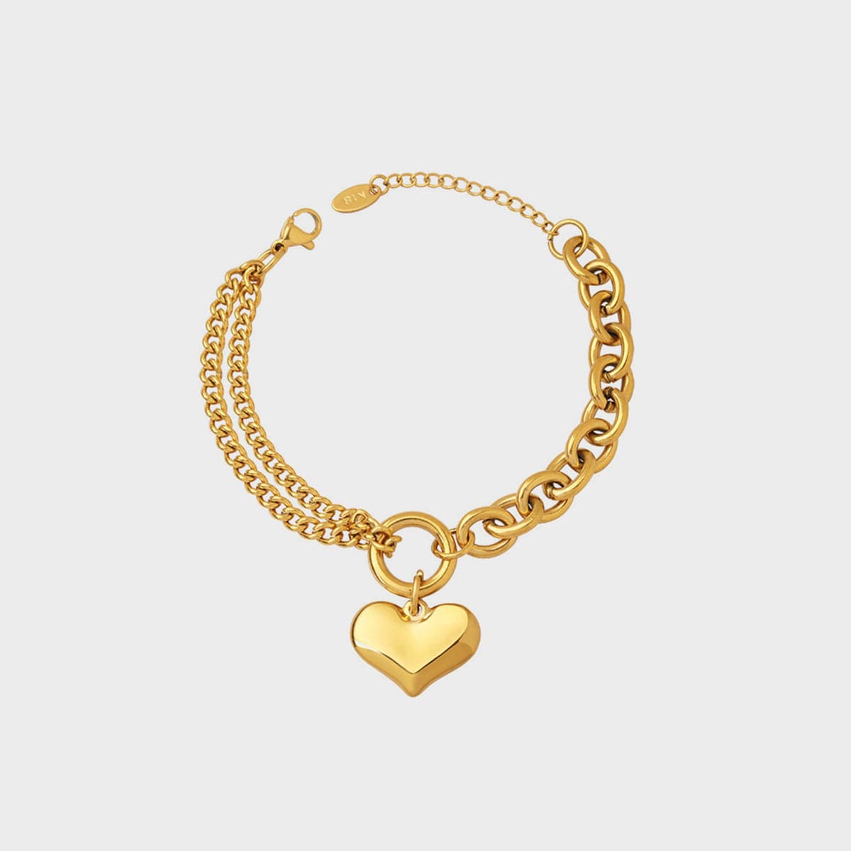 Stijlvolle half chunky titanium stalen armband
