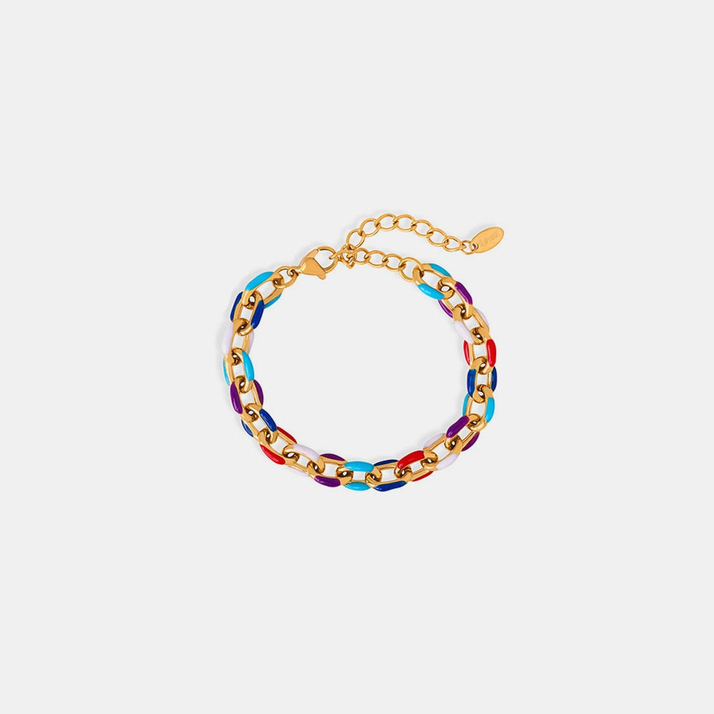 Stijlvolle titanium staal olie druppel kettingarmband