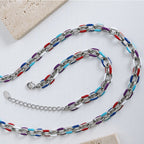 Stijlvolle titanium staal olie druppel kettingarmband