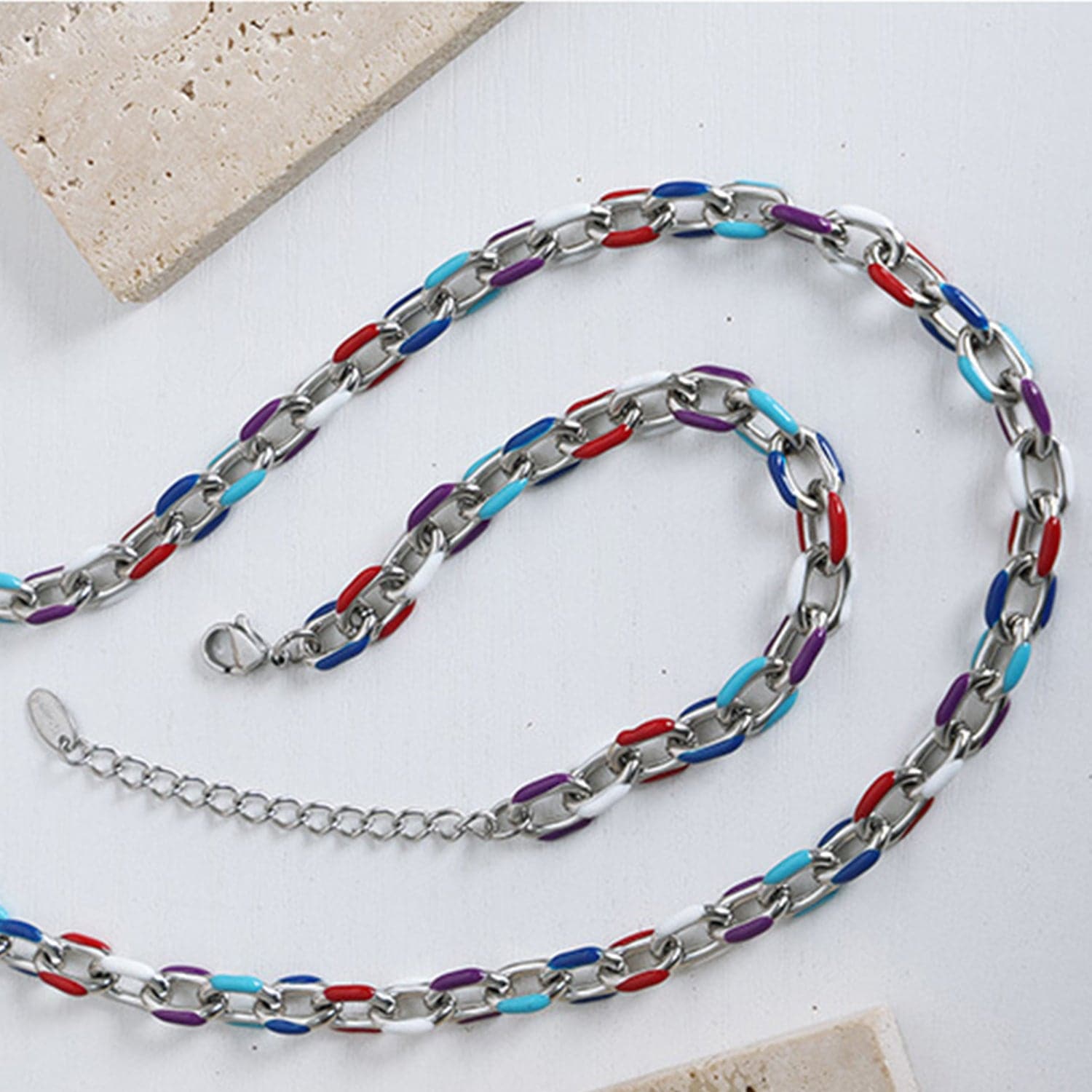Stijlvolle titanium staal olie druppel kettingarmband