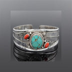 Turquoise charme open cuff armband