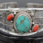 Turquoise charme open cuff armband