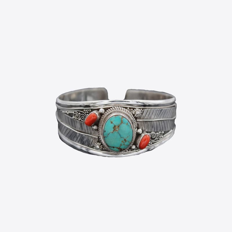 Turquoise charme open cuff armband