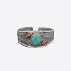 Turquoise charme open cuff armband