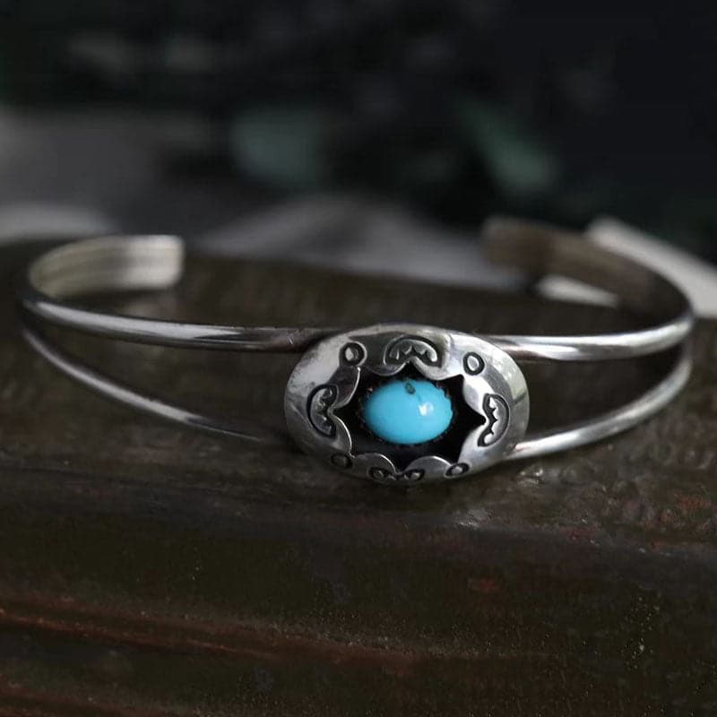 Turquoise charme open cuff armband