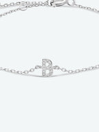 Zircon alfabet bedelarmband in 925 sterling zilver