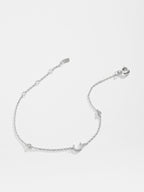 Zircon alfabet bedelarmband in 925 sterling zilver