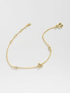 Zircon alfabet bedelarmband in 925 sterling zilver