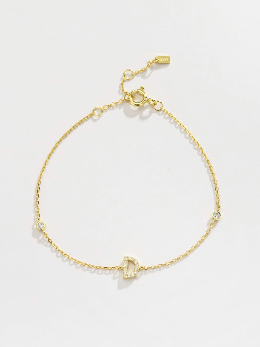 Zircon alfabet bedelarmband in 925 sterling zilver