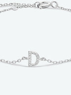 Zircon alfabet bedelarmband in 925 sterling zilver