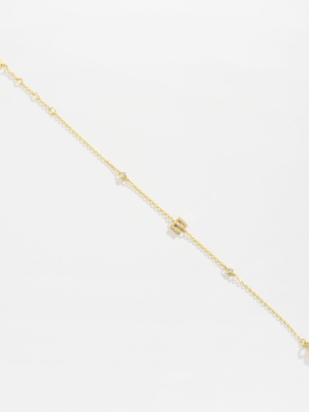 Zircon alfabet bedelarmband in 925 sterling zilver
