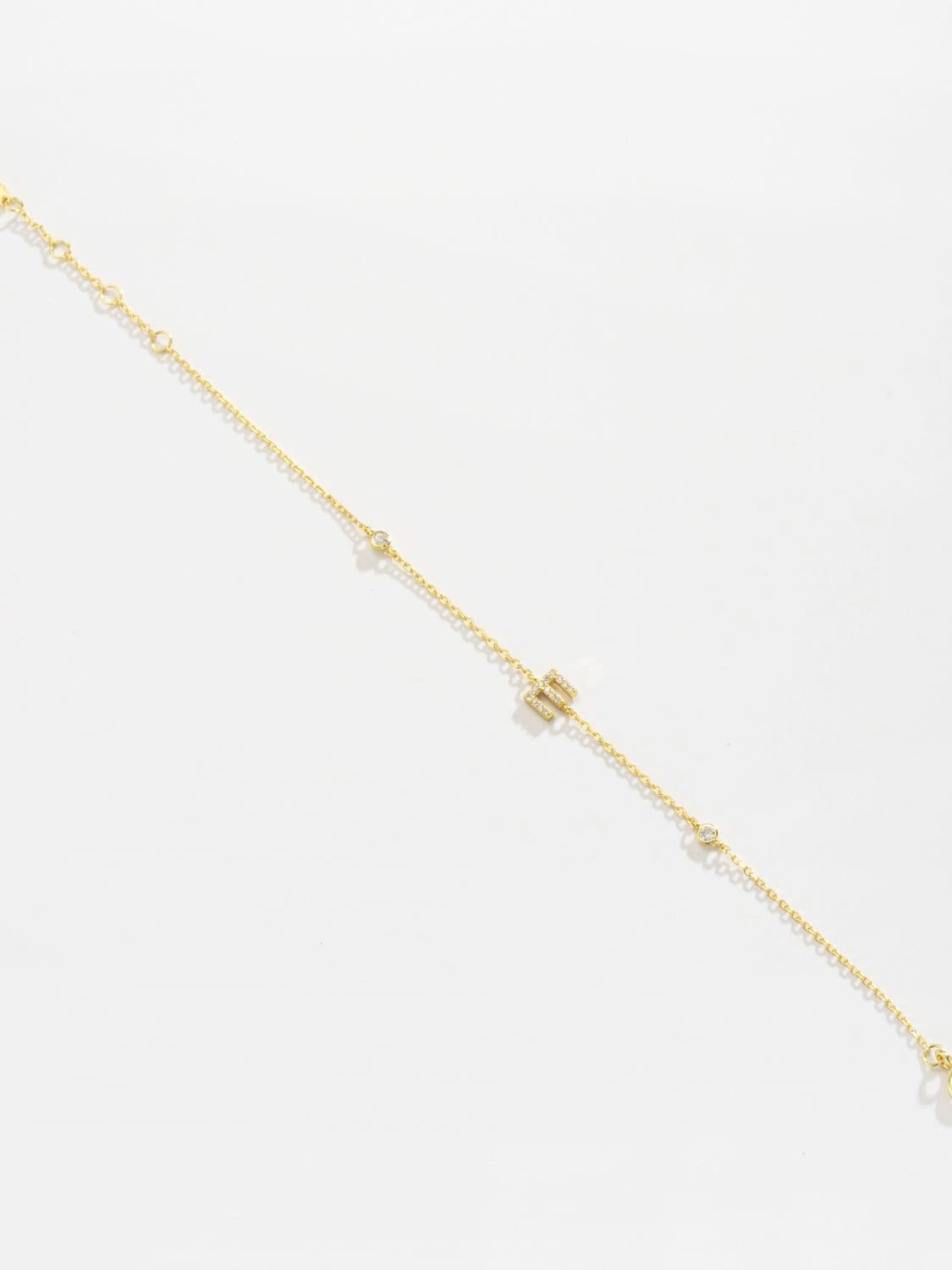 Zircon alfabet bedelarmband in 925 sterling zilver