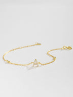 Zircon alfabet bedelarmband in 925 sterling zilver