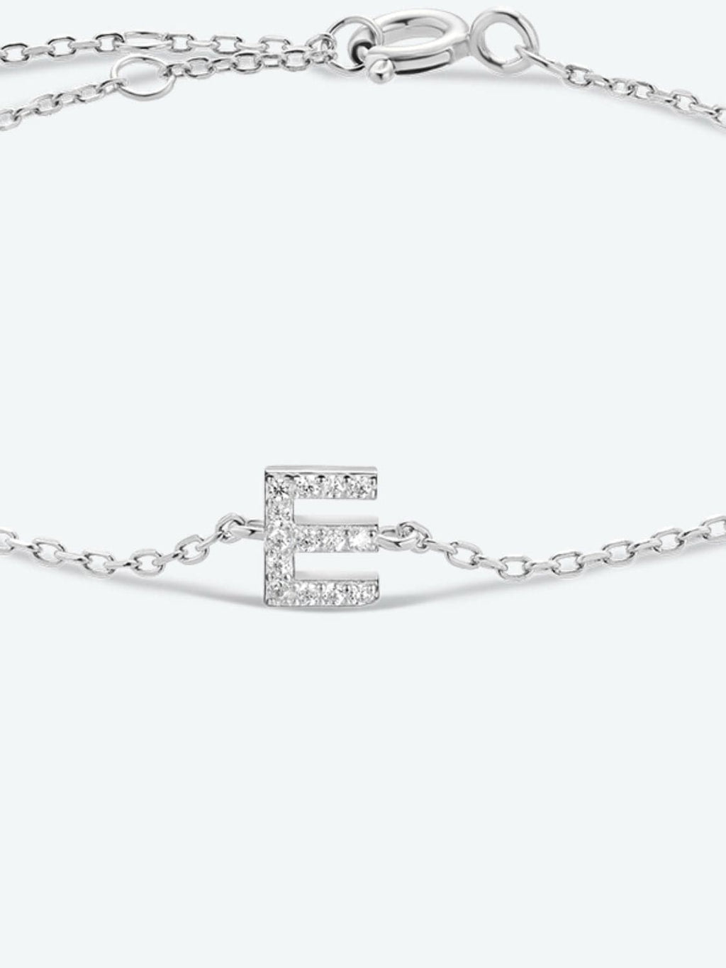 Zircon alfabet bedelarmband in 925 sterling zilver