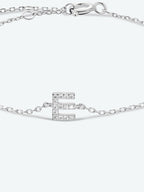 Zircon alfabet bedelarmband in 925 sterling zilver