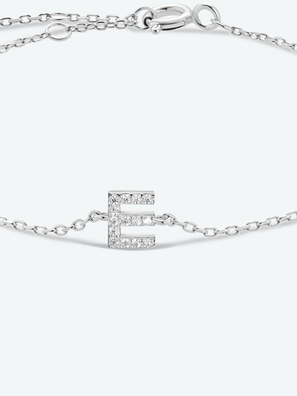 Zircon alfabet bedelarmband in 925 sterling zilver