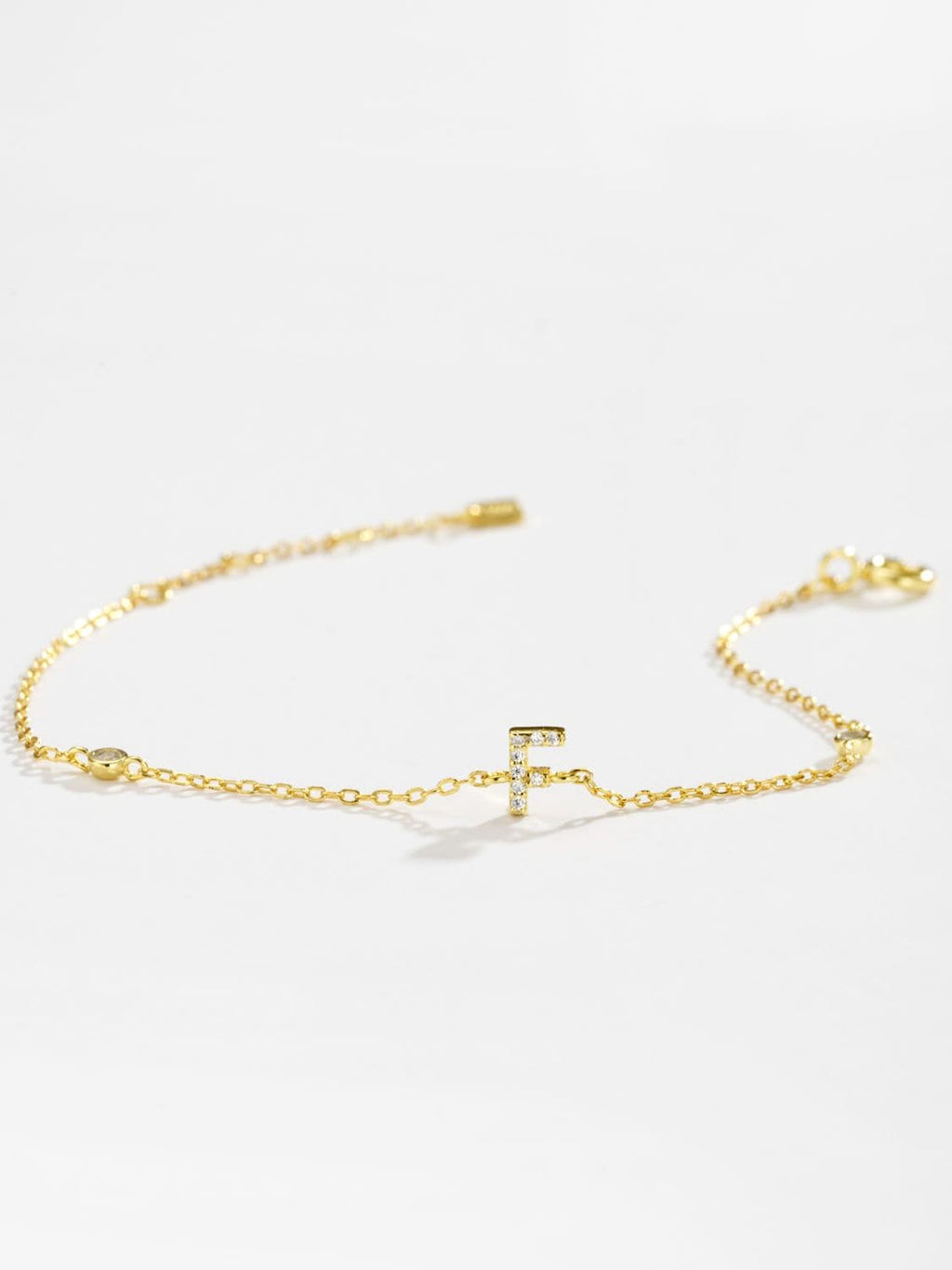 Zircon alfabet bedelarmband in 925 sterling zilver