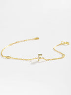 Zircon alfabet bedelarmband in 925 sterling zilver