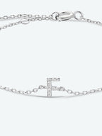 Zircon alfabet bedelarmband in 925 sterling zilver