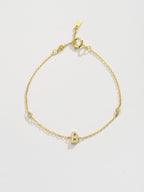 Zircon alfabet bedelarmband in 925 sterling zilver