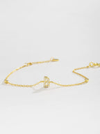 Zircon alfabet bedelarmband in 925 sterling zilver