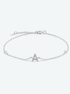 Zircon alfabet bedelarmband in 925 sterling zilver