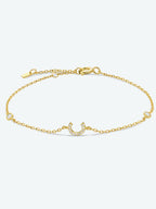 Zircon alfabet bedelarmband in 925 sterling zilver