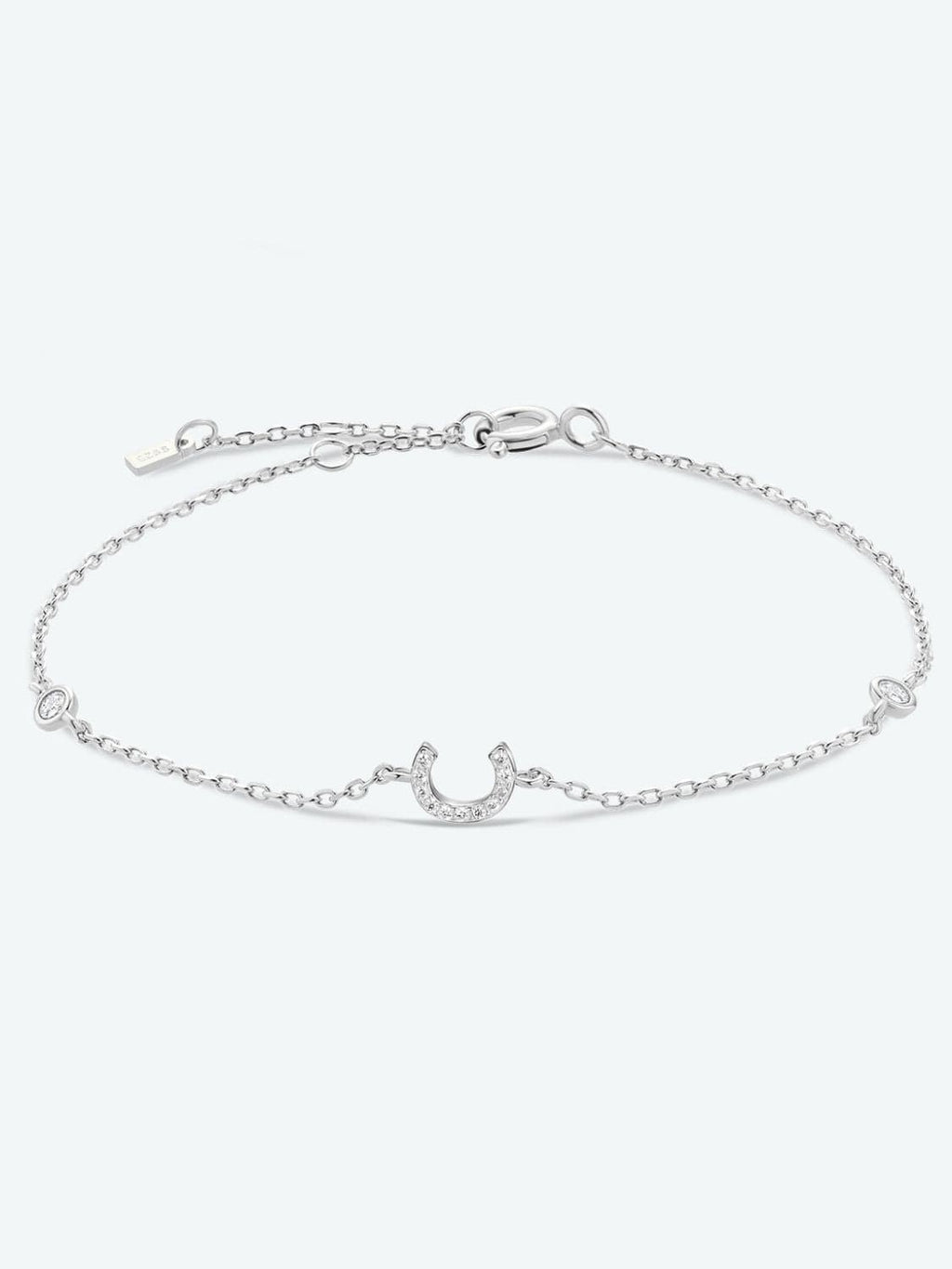 Zircon alfabet bedelarmband in 925 sterling zilver