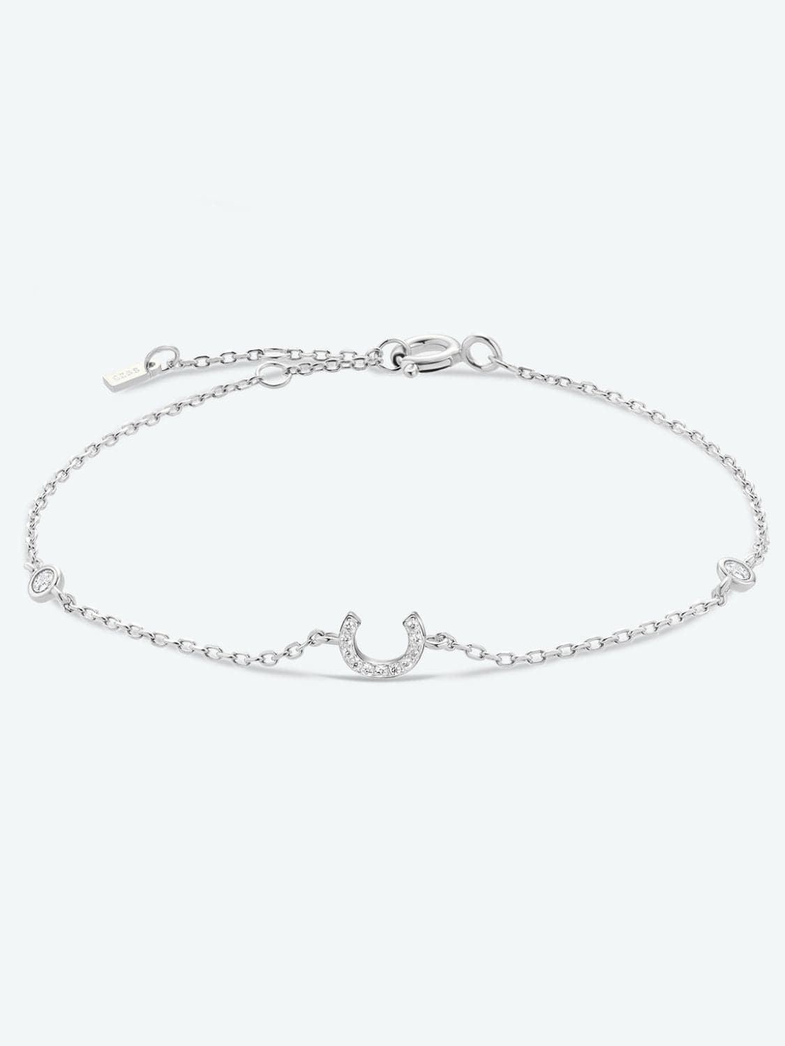 Zircon alfabet bedelarmband in 925 sterling zilver