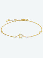 Zircon alfabet bedelarmband in 925 sterling zilver